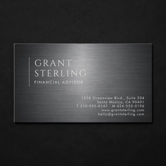 Carte De Visite Conseiller Financier Metallic Professionnel