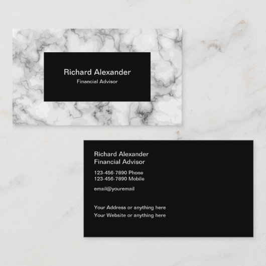 Carte De Visite Conseiller financier moderne (Devant / Derrière)