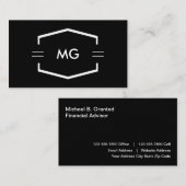 Carte De Visite Conseiller financier Monogramme (Devant / Derrière)