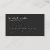 Carte De Visite Conseiller financier Monogramme Professionnel (Dos)