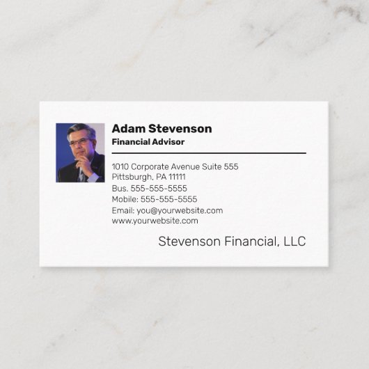 Carte De Visite Conseiller financier | Planner Professionnel (Devant)