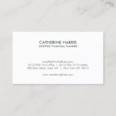 Carte De Visite Conseiller financier professionnel à monogramme ve (Dos)