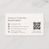 Carte De Visite Conseiller financier QR Code Blush Pink Luxe (Dos)