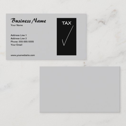 Carte De Visite Conseiller fiscal gris simple (Devant / Derrière)