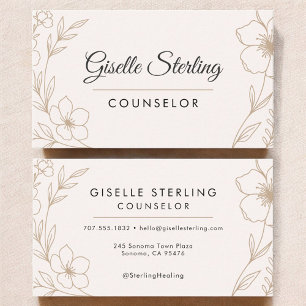 Carte De Visite Conseiller Fleurs Botaniques