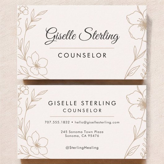 Carte De Visite Conseiller Fleurs Botaniques