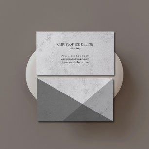 Carte De Visite Conseiller géométrique en pierre gris élégant