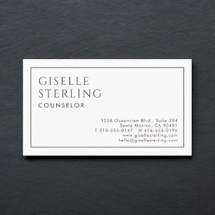 Carte De Visite Conseiller Luxe Minimaliste Noir Blanc