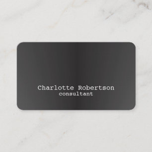 Carte De Visite Conseiller moderne créatif simple gris métallique