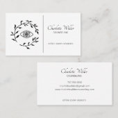 Carte De Visite Conseiller Noir Et Blanc Laurel Des Yeux (Devant / Derrière)