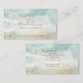 Carte De Visite Conseiller thérapeutique Serene Aquarelle Abstrait (Devant / Derrière)
