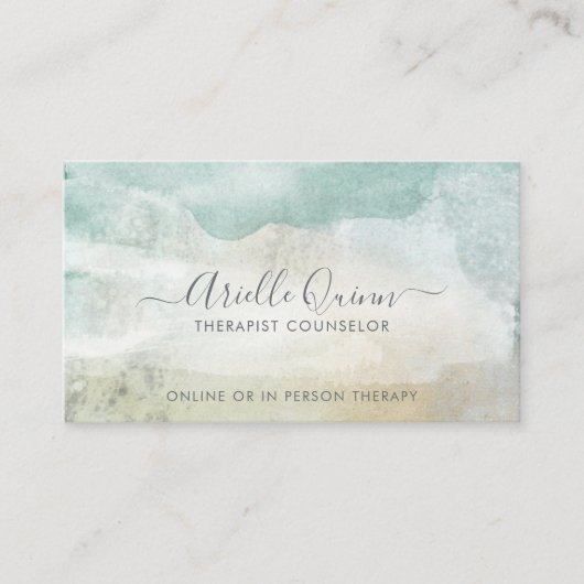 Carte De Visite Conseiller thérapeutique Serene Aquarelle Abstrait (Devant)
