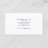 Carte De Visite Conseiller thérapeutique Serene Indigo Aquarelle (Dos)