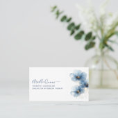 Carte De Visite Conseiller thérapeutique Serene Indigo Aquarelle (Debout devant)