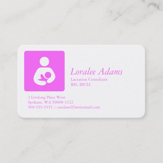 Carte De Visite Conseillère en lactation (Devant)