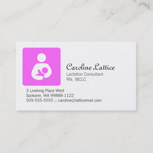 Carte De Visite Conseillère en lactation (Devant)