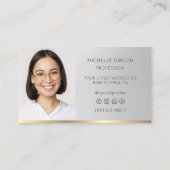 Carte De Visite Conseillère minimale professionnelle en argent Fau (Dos)