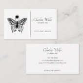 Carte De Visite Conseillère Papillon noir et blanc (Devant / Derrière)