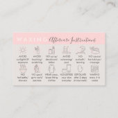 Carte De Visite Conseils de postcure Beige Rose cirage (Dos)