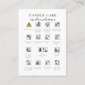 Carte De Visite Conseils de sécurité pour la bougie Icônes Ajouter (Devant)