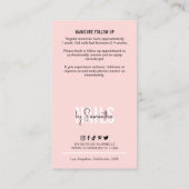 Carte De Visite Conseils de soin des ongles Manucure rose féminine (Dos)