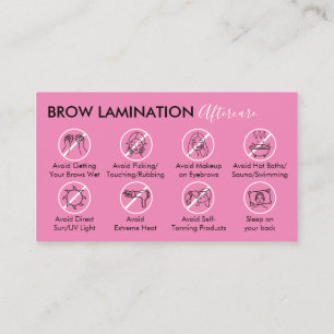 Carte De Visite Conseils de soins après laminage des sourcils fonc