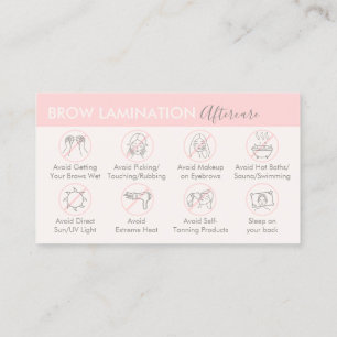 Carte De Visite Conseils de soins après lamination des sourcils à
