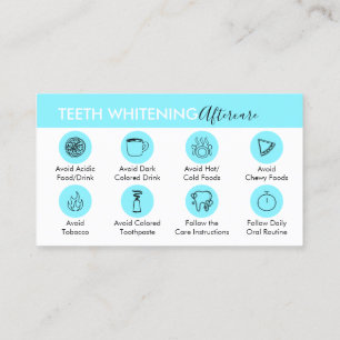 Carte De Visite Conseils de soins après le blanchiment des dents B