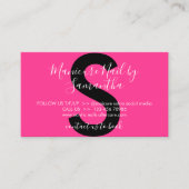 Carte De Visite conseils de soins après une manucure Rose Néon (Devant)