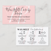 Carte De Visite Conseils de soins de cire rose de beauté (Devant / Derrière)