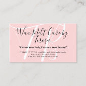 Carte De Visite Conseils de soins de cire rose de beauté (Devant)