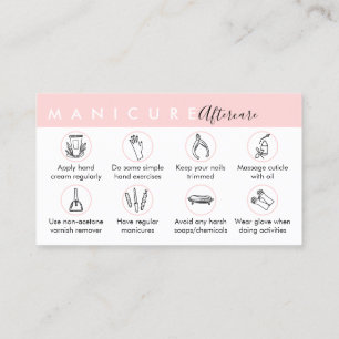 Carte De Visite Conseils de suivi de manucure de haut niveau