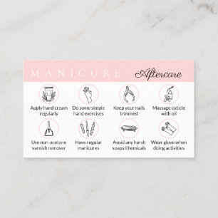 Carte De Visite Conseils de suivi de manucure de pointe