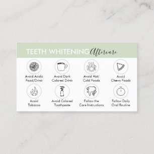 Carte De Visite Conseils de suivi pour le blanchiment des dents Gr
