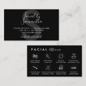 Carte De Visite Conseils de suivi pour le soin facial noir Post in (Devant / Derrière)