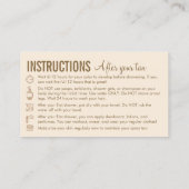 Carte De Visite Conseils d'entretien beige avant le bronzage après (Dos)