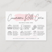 Carte De Visite Conseils d'entretien des rouleaux de cannelle Aqua (Devant)