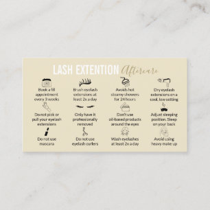 Carte De Visite Conseils et instructions sur les soins postérieurs