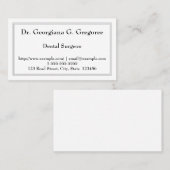 Carte de visite conservateur du chirurgien dentair (Devant / Derrière)