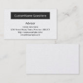 Carte de visite conservateur et conseiller de base (Devant / Derrière)