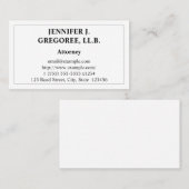 Carte de visite conservateur et restreint (Devant / Derrière)