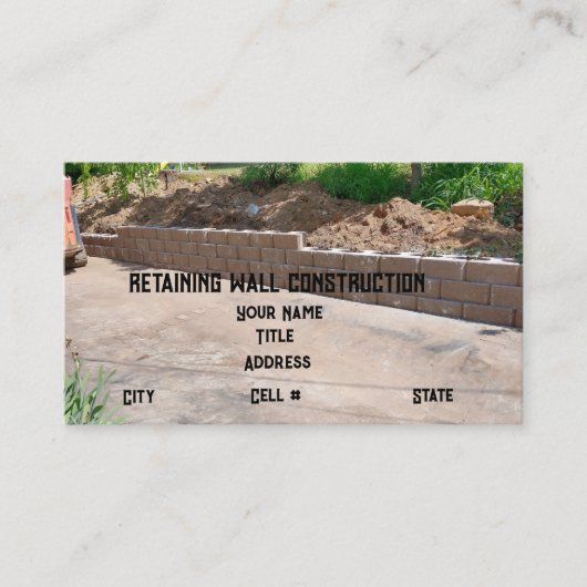 Carte De Visite Conserver la construction du mur (Devant)