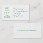 Carte De Visite Conserver le calme et la danse en ligne (Devant / Derrière)