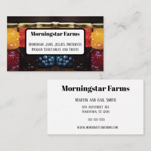 Carte De Visite Conserves De Fruits Artisanaux Marmelades Gelées