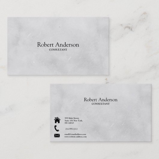 Carte De Visite Consltant texture classique simple et élégant (Devant / Derrière)