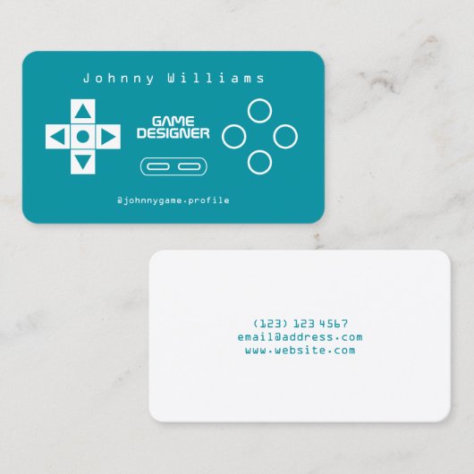 Carte De Visite Console de jeu vidéo cache joypad (Devant / Derrière)