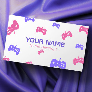 Carte De Visite Console de test de développeur de jeux vidéo rose