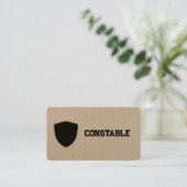 Carte De Visite Constable Police QR Lien vers le Conversation (Debout devant)