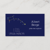 Carte De Visite Constellation de l'hémisphère Nord Ursa mineure (Devant)