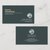 Carte De Visite Constructeur bleu cyan professionnel élégant (Devant / Derrière)